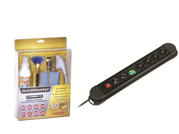 Tv Starter Kit(Akım Koruma + Temizlik Seti + HDMI + Scart + Fırça) ürün görseli 1