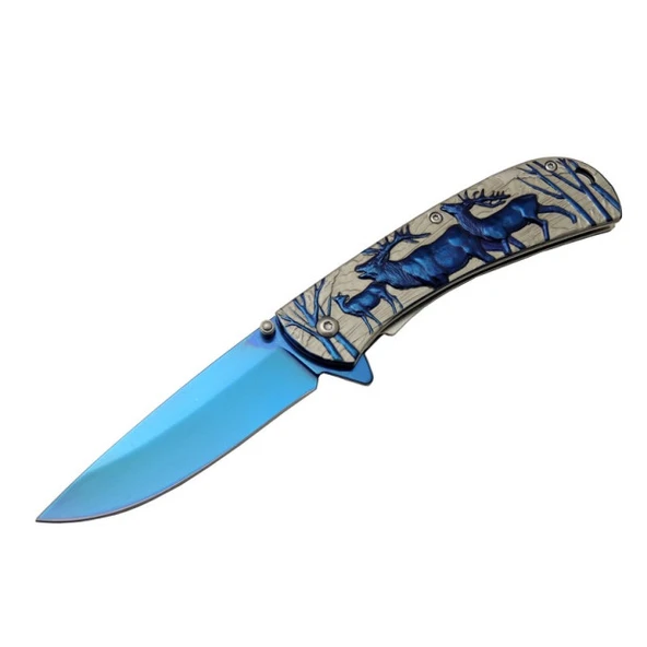 Geyikli Çakı Blue Çift Ürün Kodu: YST5950BL 20 CM ürün görseli 1