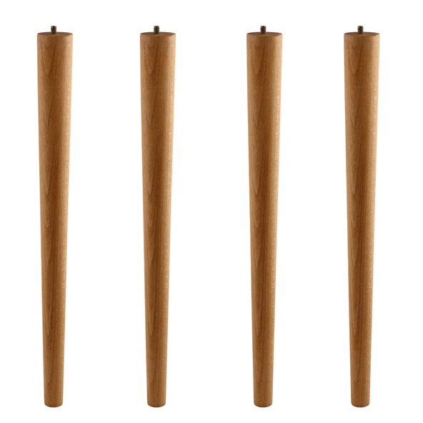 Kahverengi Boyalı Ahşap 50 cm 4’lü Set Doğal Masa ve Sehpa Ayağı Silindir Modern Tasarım Ayakları ürün görseli 1