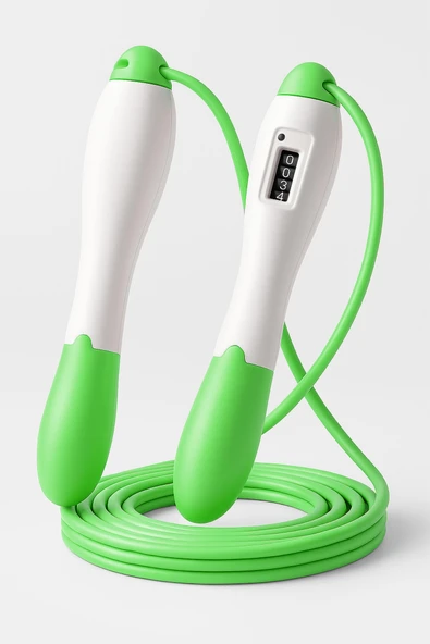 Atlama İpi Uzunluk Ayarlanabilir Mekanik Sayaçlı Ayarlı Göstergeli Atlama İpi Jump Rope Yeşil 5006 ürün görseli 1
