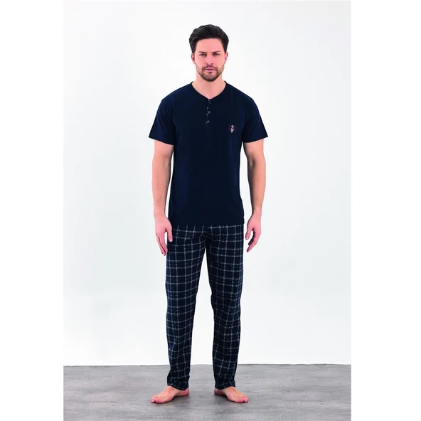 Estiva %100 Pamuk İnterlok Kısa Kol Erkek Pijama Takım ürün görseli 1