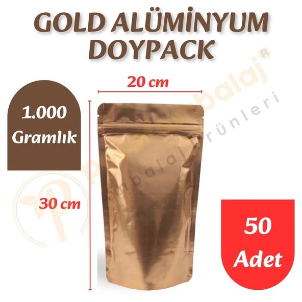 Gold Alüminyum Doypack 20x30x10 cm (50 Adet) ürün görseli 1