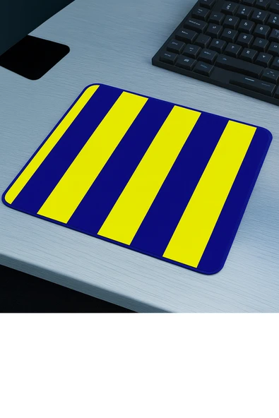 qasul Sarı Lacivert Mouse Pad Kaydırmaz Dikişli Mousepad ürün görseli 1