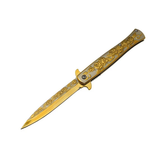 Metal Güllü Çakı Gold Marka:Sibirya Ürün Kodu: HC012 GOLD 22,5 CM ürün görseli 1