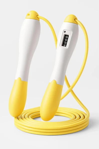 Atlama İpi Uzunluk Ayarlanabilir Mekanik Sayaçlı Ayarlı Göstergeli Atlama İpi Jump Rope Sarı 5006 ürün görseli 1