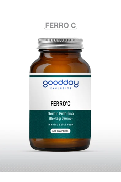 Goodday Ferro' C 17 Mg 60 Kapsül Takviye Edici Gıda ürün görseli 1