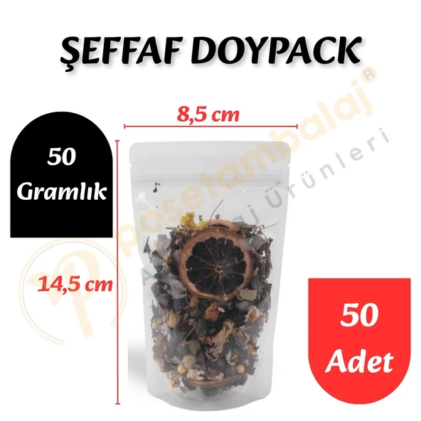 Şeffaf Doypack 8,5x14,5x5 cm (50 Adet) ürün görseli 1