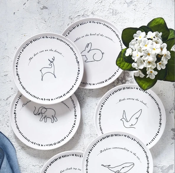 Fecra Animal 6 Parça Pasta Tabağı Seti - Resim 3