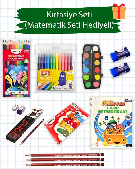 Temel Okul Kırtasiye Seti Matematik Seti Hediyeli ürün görseli 1