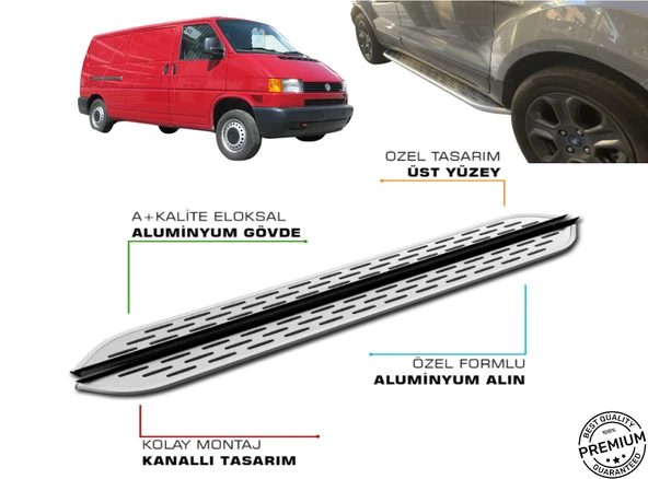 T4 TRANSPORTER UZUN ŞASE  ARACA ÖZEL PRV1 YAN BASAMAK 1995 1996 1997 1998 1999 2000 2001 2002 2003 ürün görseli 1
