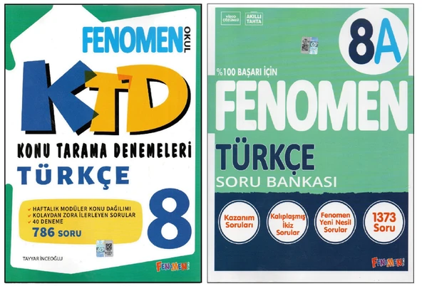 Fenomen Yayıncılık FENOMEN 8. SINIF TÜRKÇE KTD+8A TÜRKÇE (2 KİTAP) 202500472 ürün görseli 1