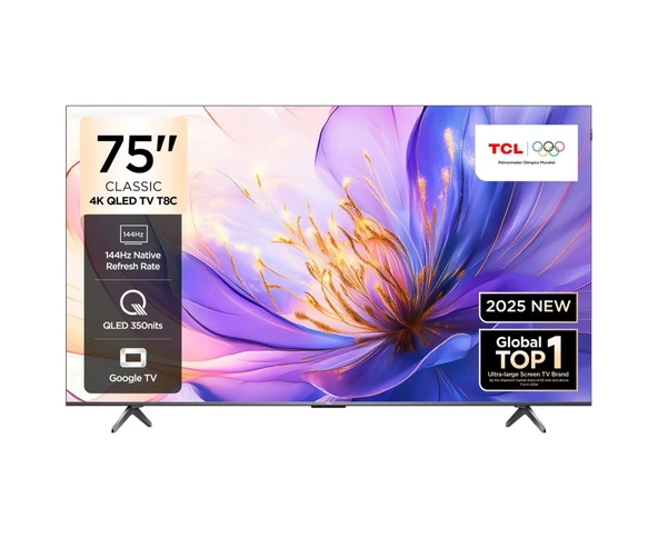TCL 75T8CGTV 4K QLED 75" 144HZ GOOGLE TV ürün görseli 1