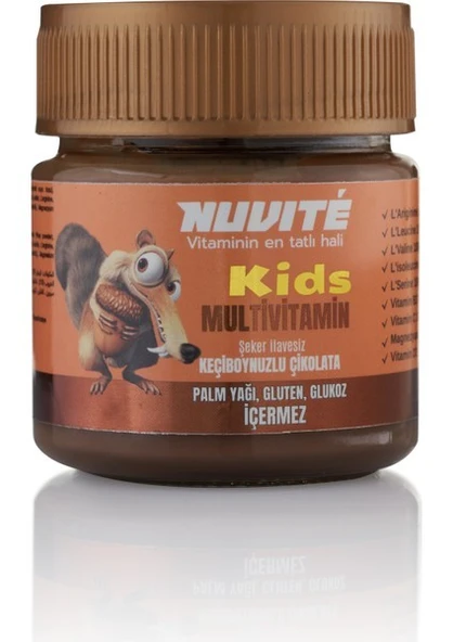Nuvite Kids Multivitamin Keçiboynuzlu Şekersiz Vitaminli Çikolata 200GR ürün görseli 1