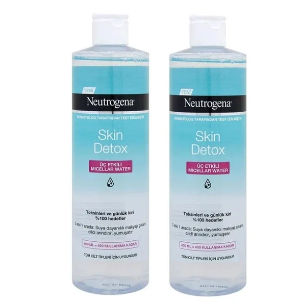 Neutrogena Skin Detox 3 Etkili Micellar Temizleme Suyu 400 ml + 400 ml ürün görseli 1
