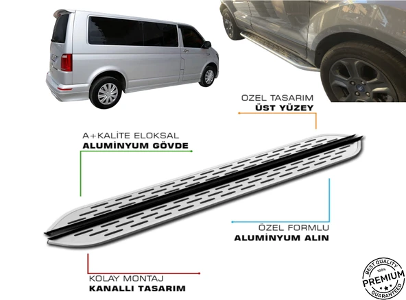 T5 CARAVELLE UZUN ŞASE ARACA ÖZEL PRV1 YAN BASAMAK 2009 2010 2011 2012 2013 2014 2015 ürün görseli 1