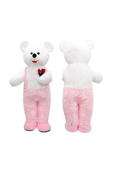 Selay Toys Çiçekli Tulumlu Ayakta Duran Ayıcık 75 Cm Pembe ürün görseli 1