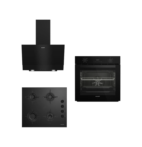 Arçelik AFC330 S - Ocd 601 ES - ADE605S Black Star Siyah Ankastre Set ürün görseli 1