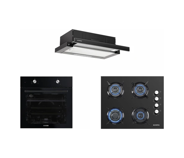 Kumtel B66-S2 -KO-40 TAHDF - DS6-905 S Siyah Ankastre Set ürün görseli 1