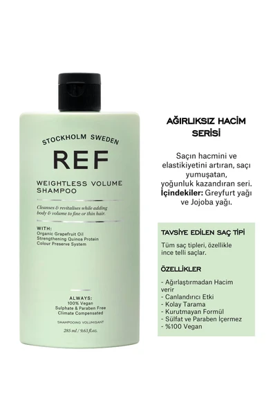 Ref Weightless Volume Shampoo 285 ml - Resim 2