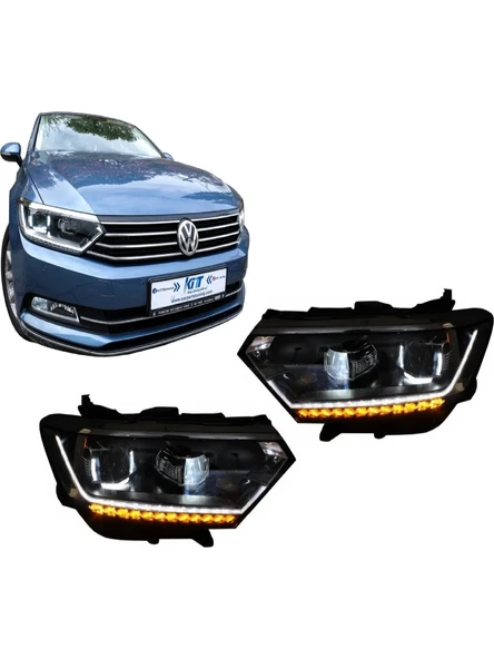 Vw Passat B8 2014.2019 Kayar Sinyalli Ledli R.line Ön Far ürün görseli 1