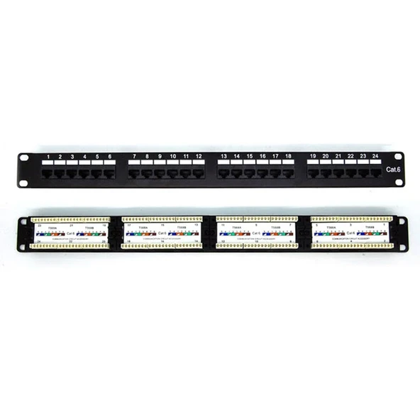 24 port cat6 patch panel 24 port ethernet panel - Resim 3