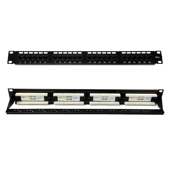 24 port cat6 patch panel 24 port ethernet panel ürün görseli 1