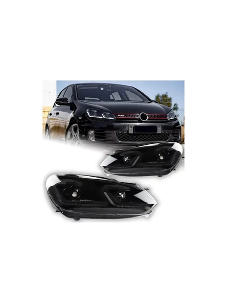 Volksvagen Golf 6 2009-2012MK6 Krom 7.5 Dizayn J Ledli Ön Far ürün görseli 1