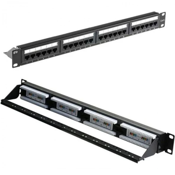 24 port cat6 patch panel 24 port ethernet panel - Resim 2