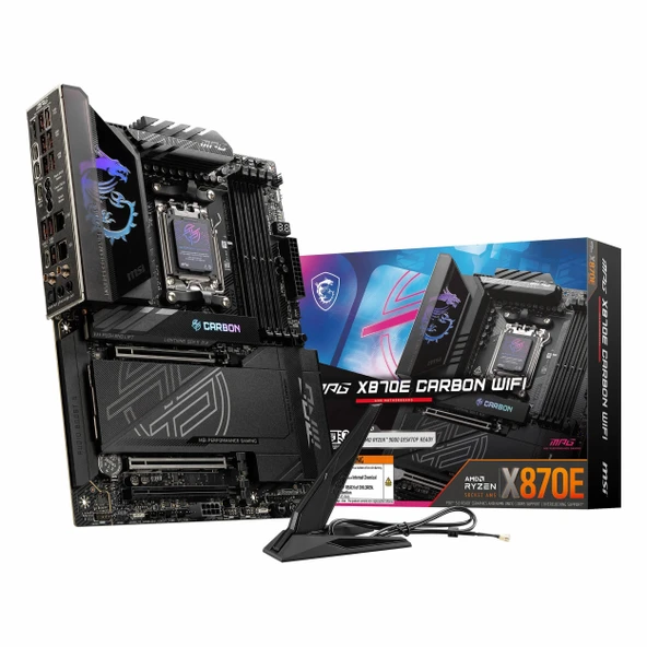 MSI MPG X870E Carbon WiFi DDR5 (8400MHz)OC M.2 HDMI/USB-C PCIe 5.0 AM5 ATX Anakart ürün görseli 1