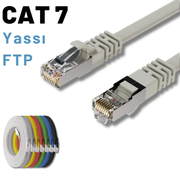 IRENIS 50 cm CAT7 Kablo Yassı FTP Ethernet Network LAN Ağ Kablosu ürün görseli 1