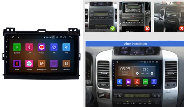 Navismart Multimedya - 8 Çekirdek İşlemci, 8GB RAM, 128GB HAFIZA Toyota Prado & Land Crusier (2004-2008) ile uyumlu ürün görseli 1