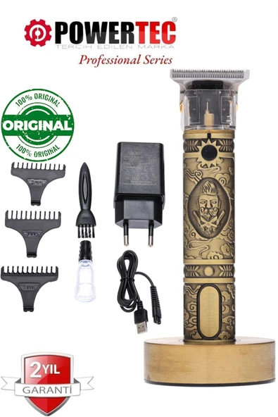 Powertec TR-1818 Sakal Ense Çizim Tıraş Makinesi Altın ürün görseli 1