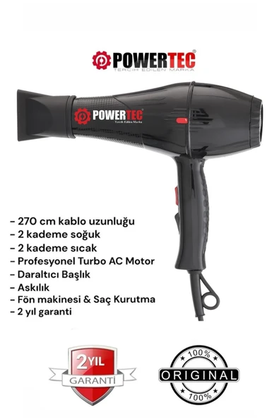 Powertec TR-701 Profesyonel Fön Makinesi ürün görseli 1
