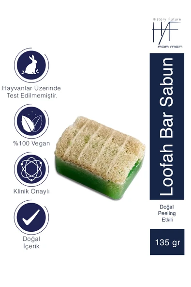 History And Future Erkeklere Özel Derin Temizlik & Yenileyici Doğal Peeling Etkili Lifli Loofah Bar Sabunu 135 G ürün görseli 1