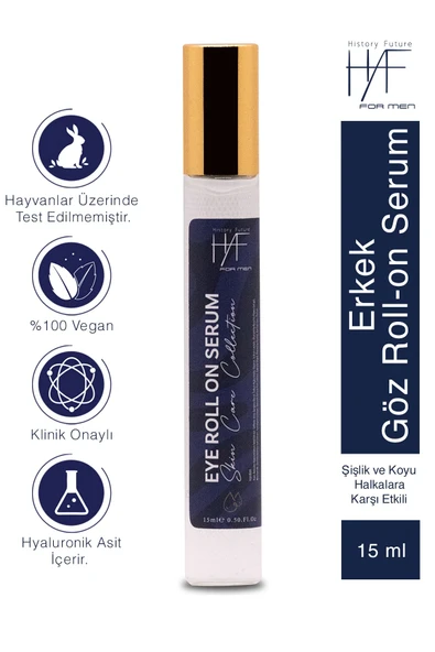 History And Future Erkeklere Özel Göz Roll-on Serum Kırışıklık Şişlik Ve Koyu Halkalara Karşı Etkili Hızlı Emilim 15ml ürün görseli 1