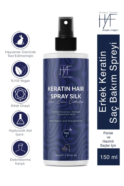 History And Future Erkek Keratin Saç Bakım Spreyi Güçlü Parlak Ve Hacimli Saçlar Için Elektriklenme Karşıtı Sprey 150ml ürün görseli 1
