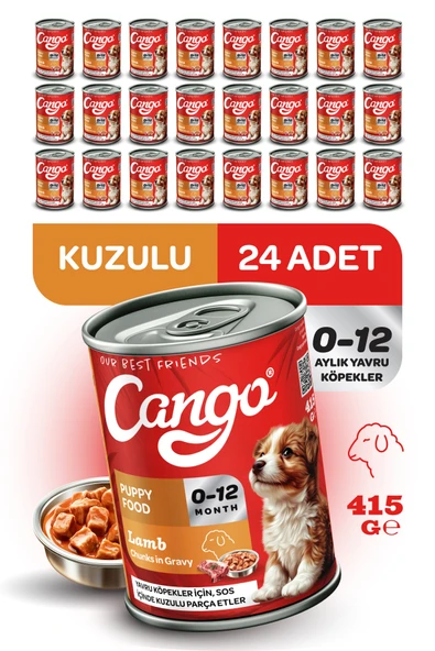 Cango Yavru Yaş Köpek Maması Kuzu Etli 415Gr 24Lü ürün görseli 1