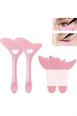 4'lü Göz Makyajı Yardımcı Seti | Eyeliner & Kaş Şablon Aparatı | Çok Fonksiyonlu Göz Makyajı Aracı ürün görseli 1