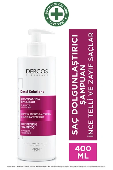 Vichy Dercos Densi Solution Şampuan Saç Dolgunlaştırıcı 400 ml ürün görseli 1
