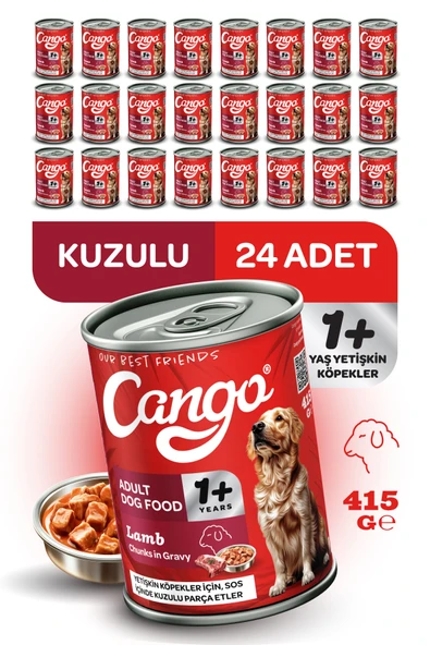 Cango Yetişkin Yaş Köpek Maması Kuzu Etli 415Gr 24Lü ürün görseli 1