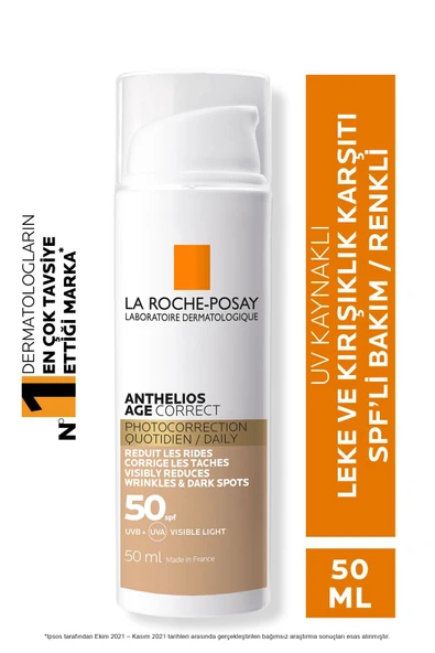 La Roche Posay Anthelios Age Correct Daily Tinted Cream SPF50+ 50 ml ürün görseli 1