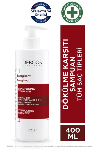 Vichy Dercos Energisant Saç Dökülmesine Karşı Şampuan 400 ml ürün görseli 1