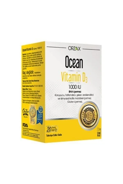 Ocean Vitamin D3 1000 IU Oral Sprey 20 ml ürün görseli 1