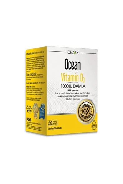 Ocean Vitamin D3 1000 Iu 50 ml Damla ürün görseli 1