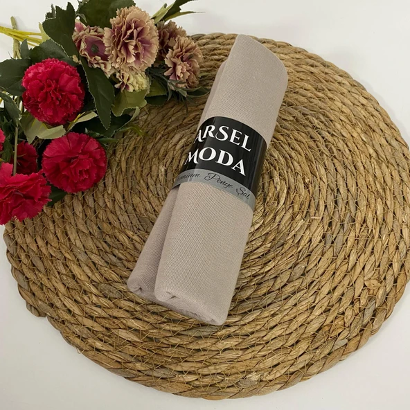 ArSel Moda Penye Şal Açık Vizon LPSA72 ürün görseli 1
