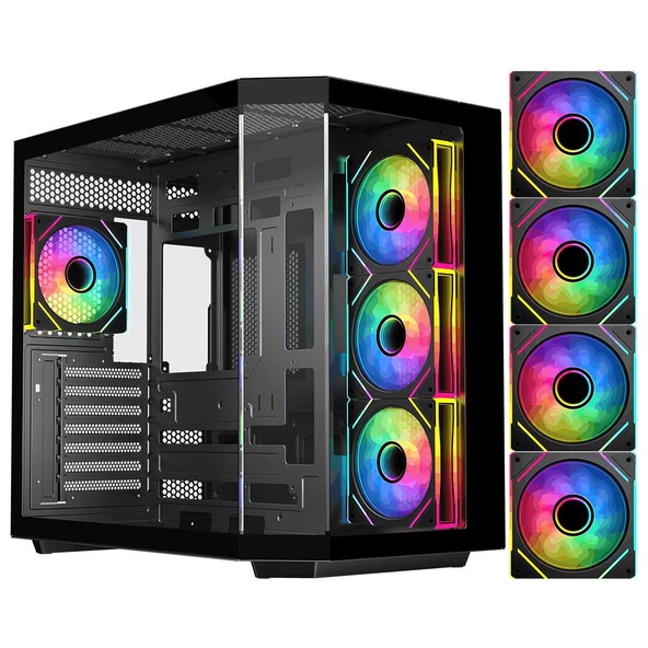 Eternal Pro X Aqua Siyah Oyuncu Kasası + 650W Güç Kaynağı (X EP65) ürün görseli 1