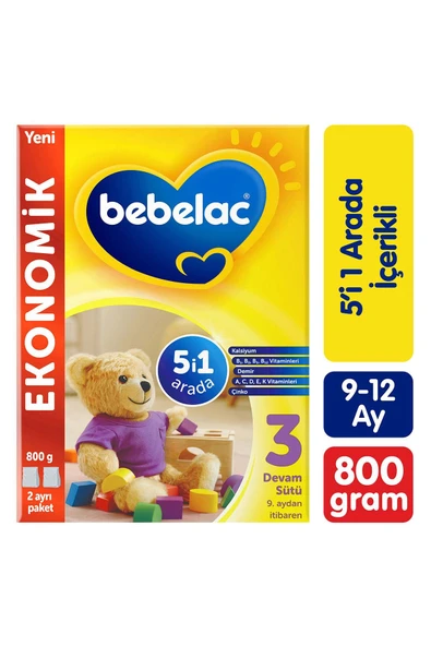 Bebelac 3 Devam Sütü 9 Ay+ 800 gr ürün görseli 1