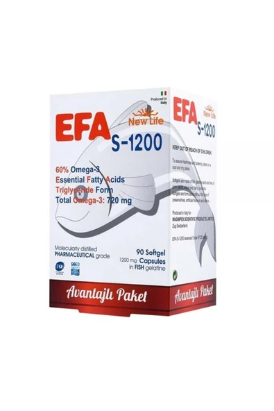 New Life EFA S-1200 mg 90 Kapsül ürün görseli 1