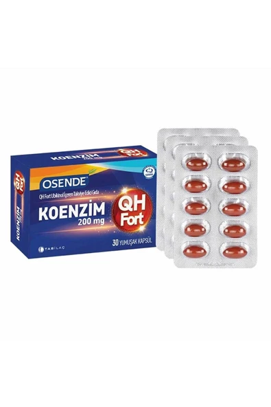 OSENDE Koenzim Qh 200 Mg Fort 30 Yumuşak Kapsül 8680133000584 ürün görseli 1