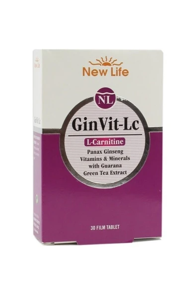 New Life GinVit-Lc L- Carnitine 30 Film Tablet ürün görseli 1